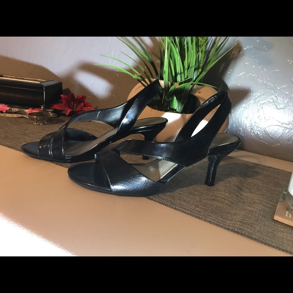 Comfort Plus black sling backs. 8W wide width